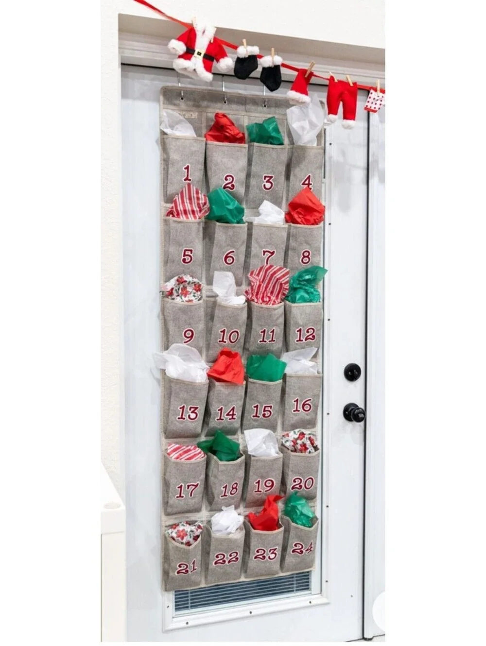 24 Days SOCKS Pocket CHRISTMAS Advert Calendar, Xmas Socks